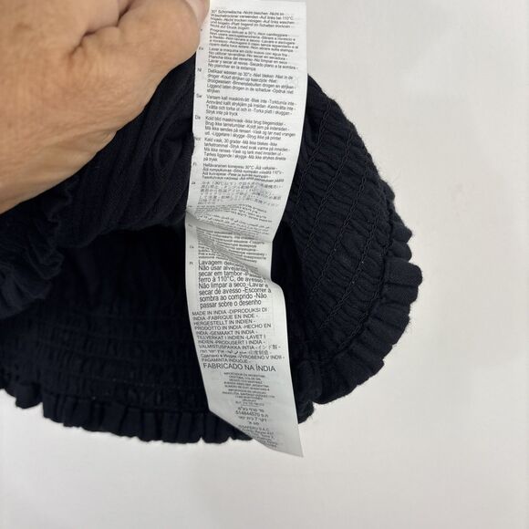 Rip Curl Blk Norah Top Large With Tags Smocking Ties Beach - Picture 8 of 15